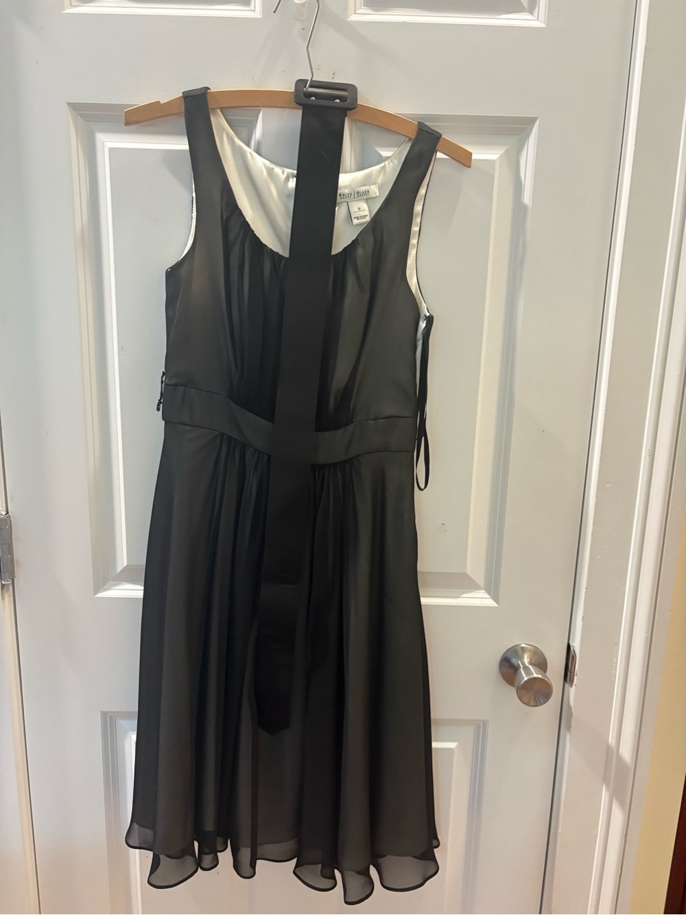 Black Sleeveless Cocktail Dress with Sash